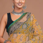 Hand Block Printed Kota Doria Saree CKDA00013 - Image 3