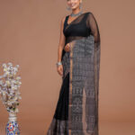 Hand Block Printed Kota Doria Saree CKDA00017 - Image 2