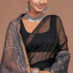 Hand Block Printed Kota Doria Saree CKDA00017 - Image 3